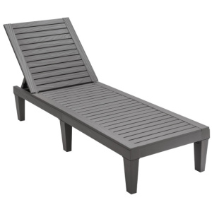 Outdoor Chaise Lounge Chair with 5 Positions Adjustable Backrest-Grey