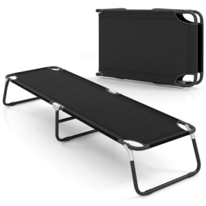 Outdoor Folding Camping Bed for Sleeping Hiking Travel-Black