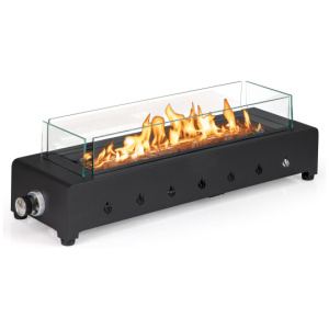 Portable Mini Fireplace with Wind Guard and Stainless Steel Burner