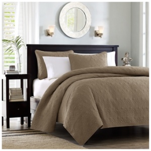 Quebec King/California King Reversible Quilt Set, Mocha