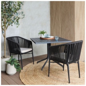 Real Flame Outdoor Dining Chair (Set of 2), Black