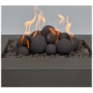 Real Flame Outdoor Fire Pit Sphere Set, Black