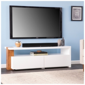 SEI Harliston 54" TV Stand, White/Brown
