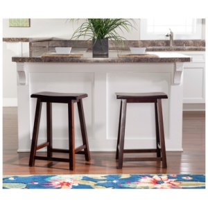 Saddle Counter Height Bar Stool, Dark Brown
