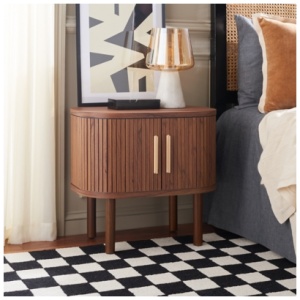 Safavieh Tealla 23" Nightstand, Walnut/Gold