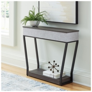 Sethlen Console Sofa Table with Speaker, Gray/Black