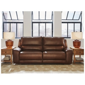 Silverbrooke Dual Power Leather Reclining Sofa Leather, Canyon