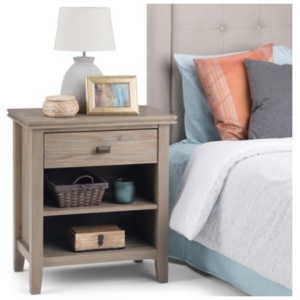 Simpli Home Artisan 24" 1 Drawer Nightstand, Distressed Gray