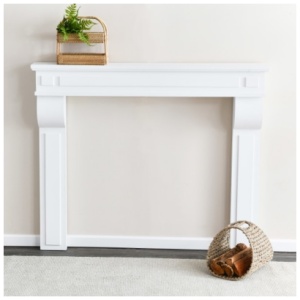Storied Home 62" Decorative Fireplace Mantel, White
