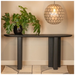 Storied Home Asymmetrical Console Table, Black