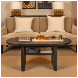 Storied Home Rustic Coffee Table, Black
