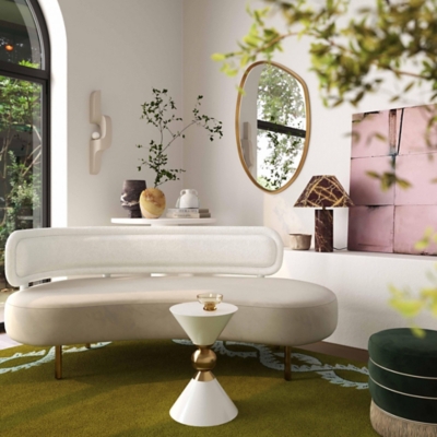 TOV Furniture Tischa Sofa, Cream/Gray