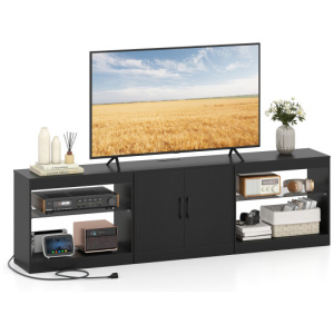 TV Stand for TVs up to 85 Inches LED Entertainment Center with Power Outlets-Black