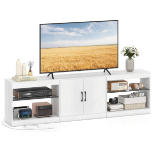 TV Stand for TVs up to 85 Inches LED Entertainment Center with Power Outlets-White