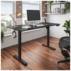 Techni Mobili 55" Sit to Stand Home Office Desk, Black