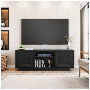 Techni Mobili 63" TV Stand with Storage, Black