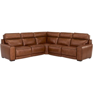 Titan 5-pc. Triple Power Leather Sectional w/ Immersive Entertainment, Heat & Massage