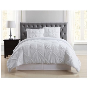 Truly Soft Pleated 3-Piece Full/Queen Comforter Set, White