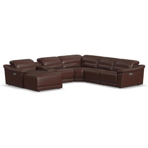 Tucker 6-pc. Triple Power Leather Sectional