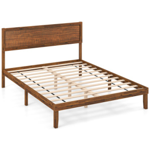 Twin/Full/Queen Size Bed Frame with Headboard and Wooden Slats Support-Queen Size