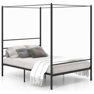 Twin/Full/Queen Size Metal Canopy Bed Frame with Slat Support-Full Size