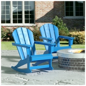 Venice Outdoor Adirondack Rocking Chairs (Set of 2), Pacific Blue