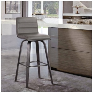 Vienna Counter Height Bar Stool, Gray/Black
