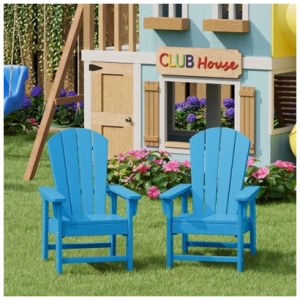 Westin Furniture Laguna Kids Outdoor Adirondack Chair (Set of 2), Pacific Blue