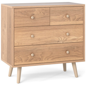 Wide Wooden Dresser with 4 Drawers for Bedroom Living Room-Natural