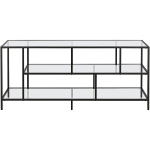 Zinnia TV Stand with Glass Shelves