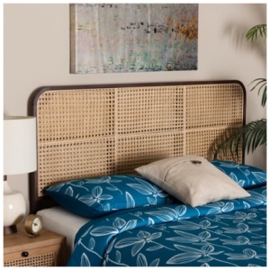 bali & pari Lainer Queen Panel Headboard, Dark Brown/Natural