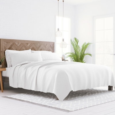 iEnjoy Home Checkered Embossed Queen Sheet Set, White