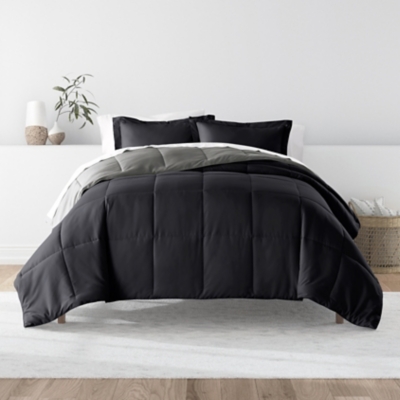 iEnjoy Home Full/Queen Comforter Set, Black/Fog