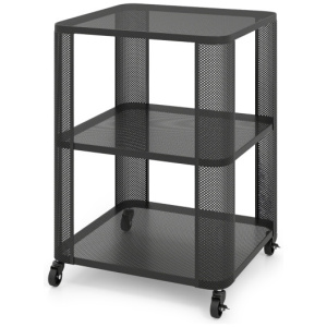3-Tier End Table with Wheels Rolling Side Table with Open Storage Shelves-1 Piece