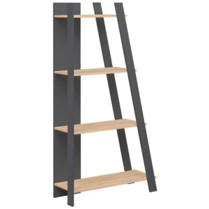 4-Tier Modern Bookshelf Wooden Vertical Display Book Shelf for Small Space-Oak