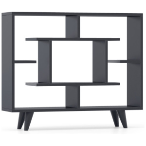 Geometric Bookcase with Anti-Tipping Kit and Storage Shelving Unit-Black