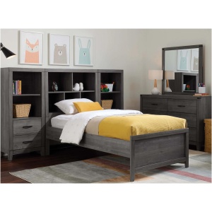 Piper 4-pc. Bedroom Set w/ 2 Bookshelf Nightstands