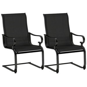 Set of 2 Patio Chairs with Quick-drying and Breathable Fabric for Backyard-Black